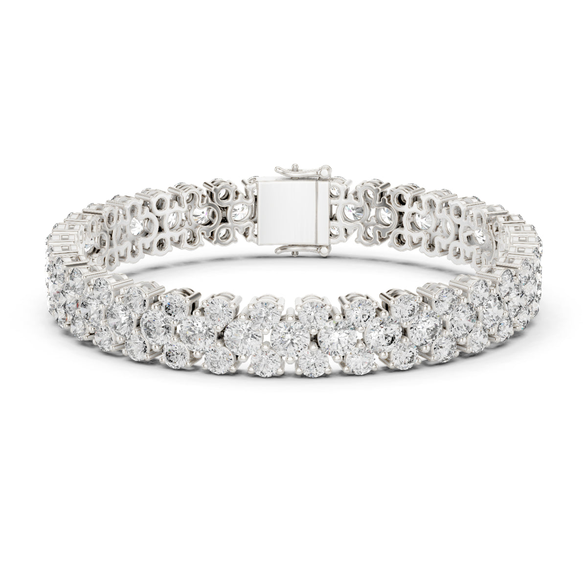 15.05Ct Round Top Grade Lab Grown Diamond Unique Three Row Vintage Bridesmaid Tennis Bracelet For Gift - HIGHCARAT DIAMONDS