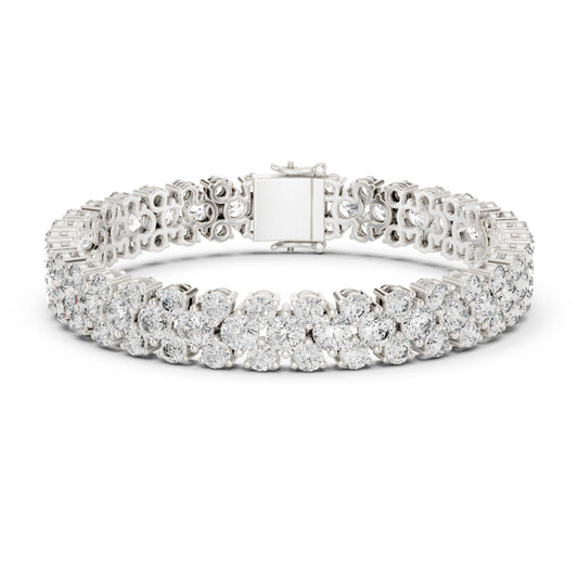 15.05Ct Round Top Grade Lab Grown Diamond Unique Three Row Vintage Bridesmaid Tennis Bracelet For Gift - HIGHCARAT DIAMONDS