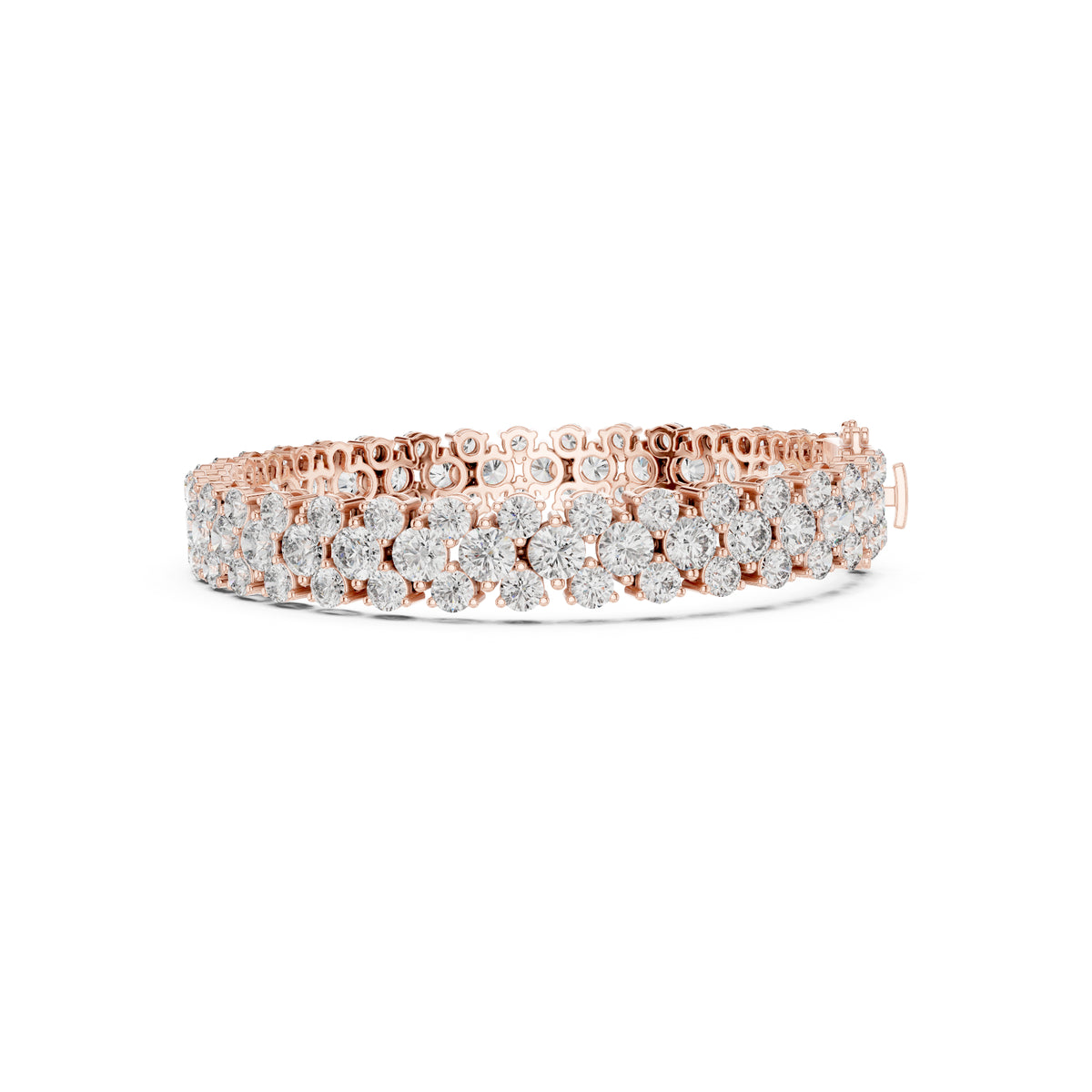 15.05Ct Round Top Grade Lab Grown Diamond Unique Three Row Vintage Bridesmaid Tennis Bracelet For Gift - HIGHCARAT DIAMONDS