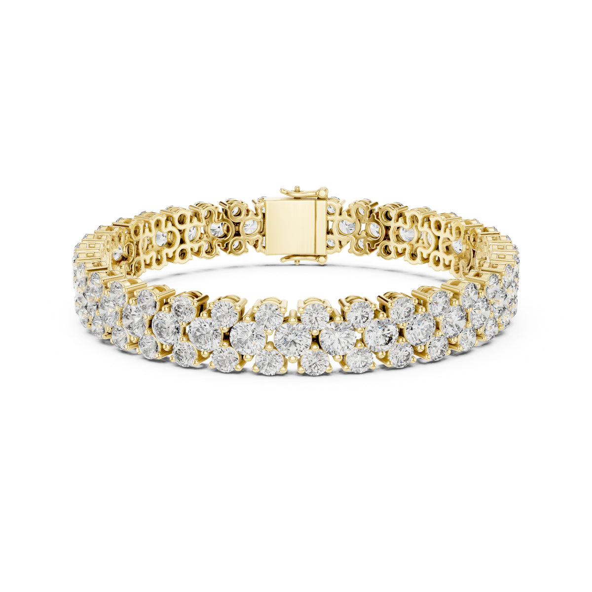 15.05Ct Round Top Grade Lab Grown Diamond Unique Three Row Vintage Bridesmaid Tennis Bracelet For Gift - HIGHCARAT DIAMONDS