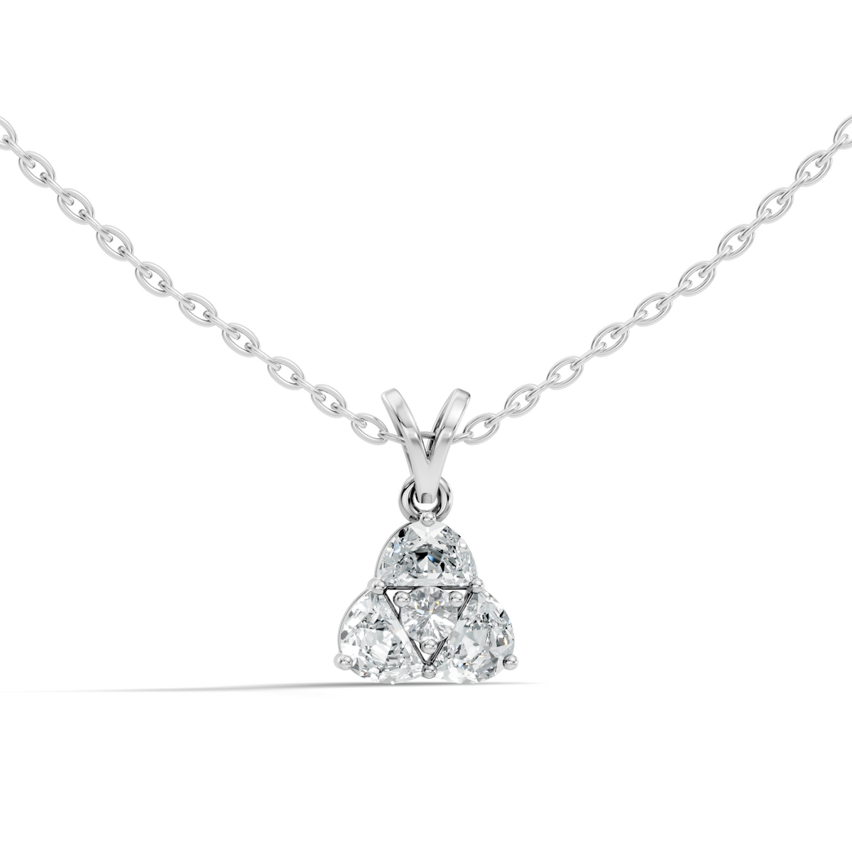 Labgrown Halfmoon Fancy Diamond Sparkling Pendant Round Diamond pendant perfect Anniversary Gift For Her - HIGHCARAT DIAMONDS