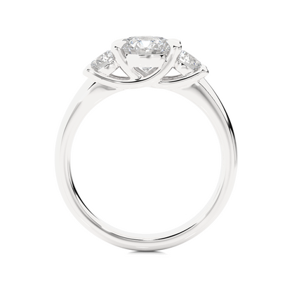 Three Stone Round 1.39 Carat Lab Grown Diamond Engagement Ring For Her - HIGHCARAT DIAMONDS