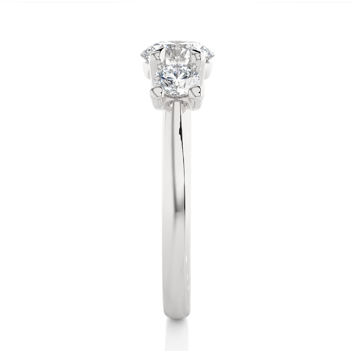 Three Stone Round 1.39 Carat Lab Grown Diamond Engagement Ring For Her - HIGHCARAT DIAMONDS