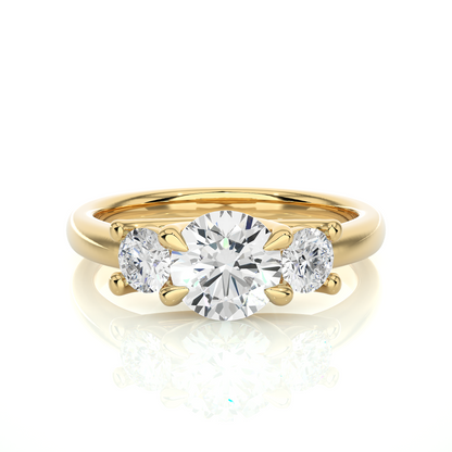 Three Stone Round 1.39 Carat Lab Grown Diamond Engagement Ring For Her - HIGHCARAT DIAMONDS