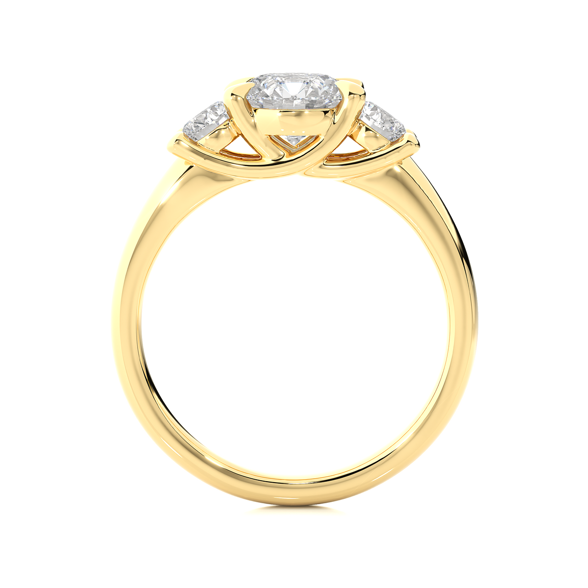 Three Stone Round 1.39 Carat Lab Grown Diamond Engagement Ring For Her - HIGHCARAT DIAMONDS