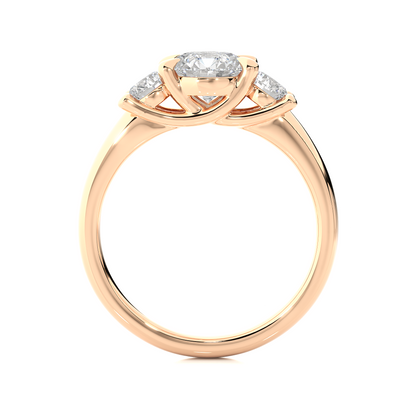 Three Stone Round 1.39 Carat Lab Grown Diamond Engagement Ring For Her - HIGHCARAT DIAMONDS