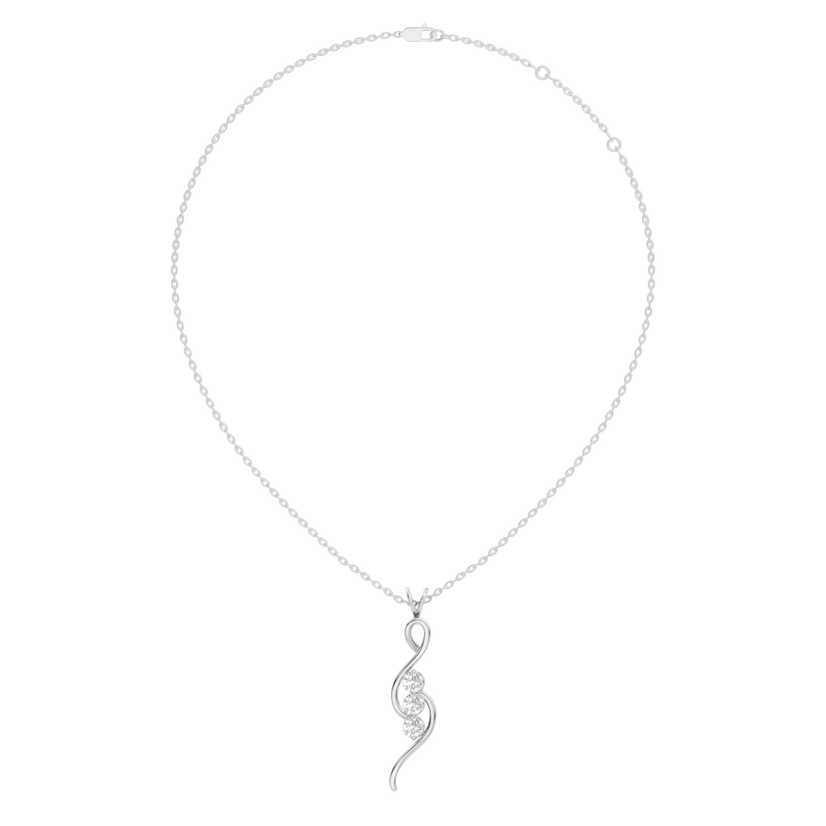 Three-Stone Lab-Grown Diamond Pendant Gold Infinity Minimalist Elegant Jewelry for Women - HIGHCARAT DIAMONDS