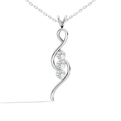 Three stone round diamond pendant in rose gold finish