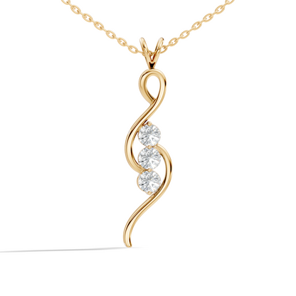 Lab grown diamond infinity necklace with flowing swirl style