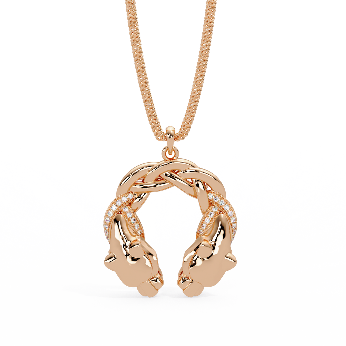 Dual Koi Fish Infinity Lab Grown Diamond Pendant - HIGHCARAT DIAMONDS