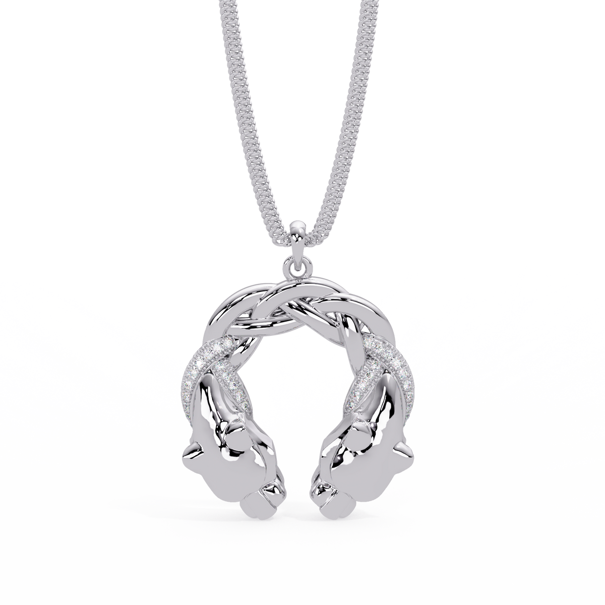 Dual Koi Fish Infinity Lab Grown Diamond Pendant - HIGHCARAT DIAMONDS