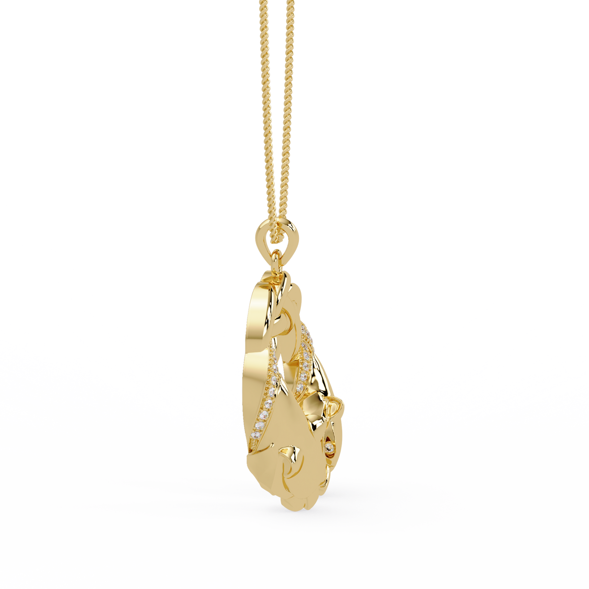 Dual Koi Fish Infinity Lab Grown Diamond Pendant - HIGHCARAT DIAMONDS