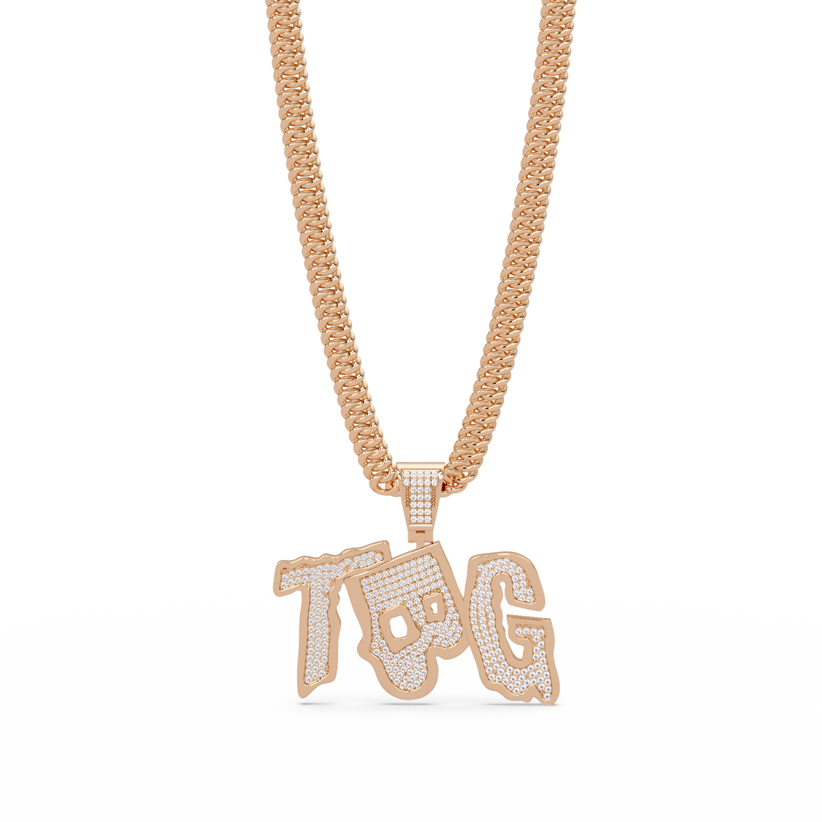 Top TBG Letter Lab Grown Diamond Pendant Necklace - HIGHCARAT DIAMONDS