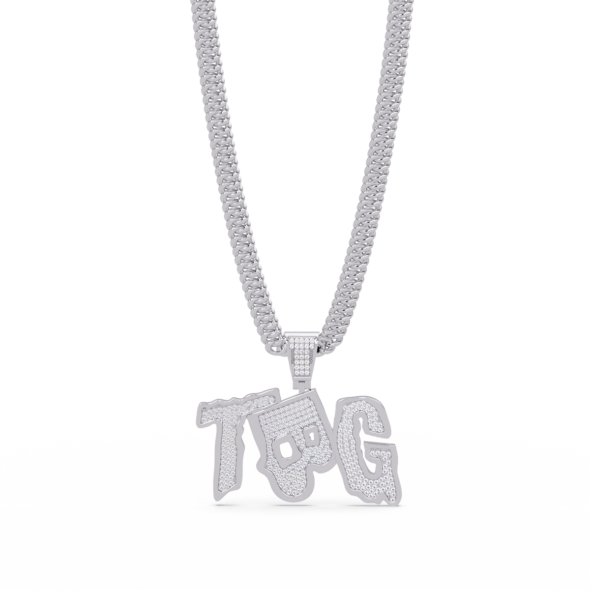 Top TBG Letter Lab Grown Diamond Pendant Necklace - HIGHCARAT DIAMONDS