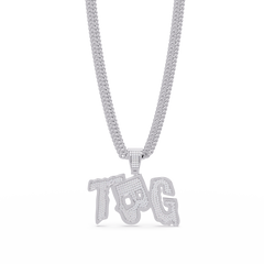 Top TBG Letter Lab Grown Diamond Pendant Necklace - HIGHCARAT DIAMONDS