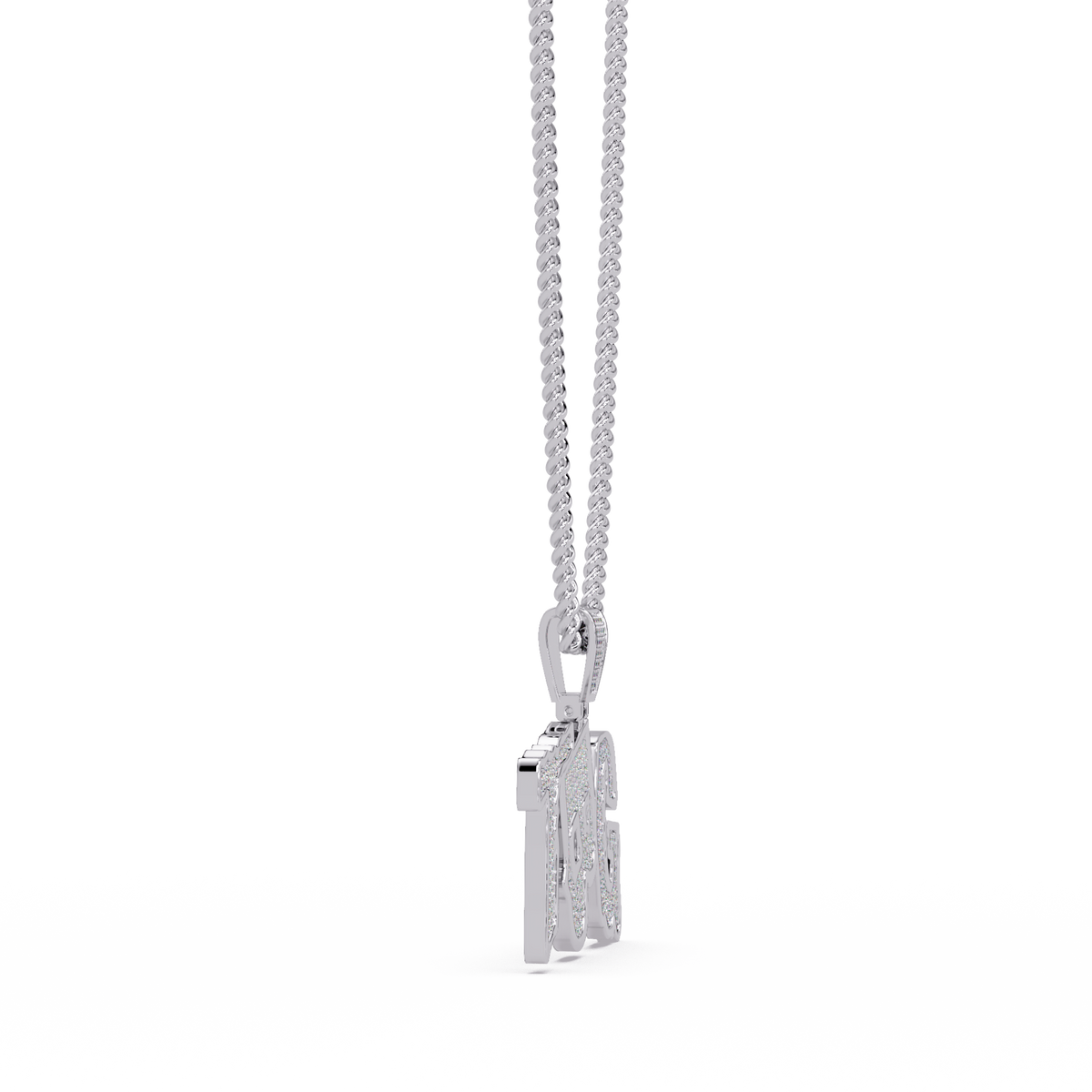 Top TBG Letter Lab Grown Diamond Pendant Necklace - HIGHCARAT DIAMONDS