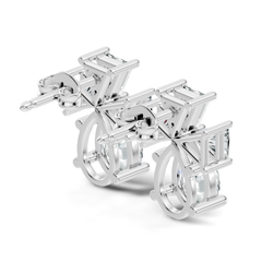 Triangle & Pear Lab Grown Diamond Vinatge Stud Earring