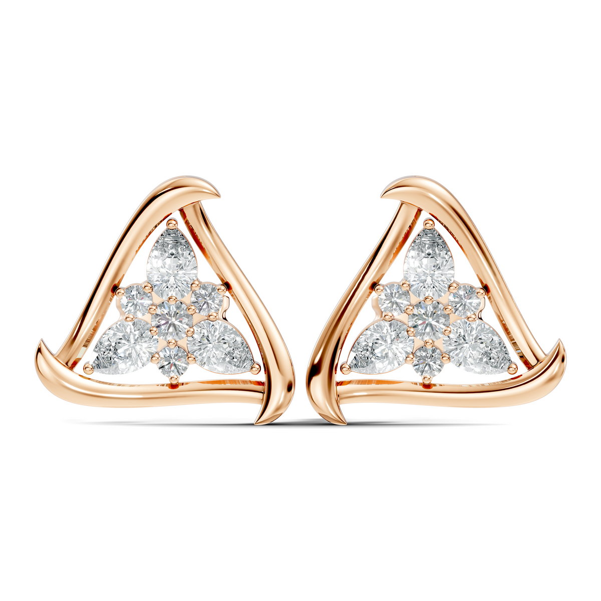 Elegant Pear Or Round Shaped Diamond Stud Earring Classic Affordable Earring Perfect Gift In 14K Solid Gold - HIGHCARAT DIAMONDS