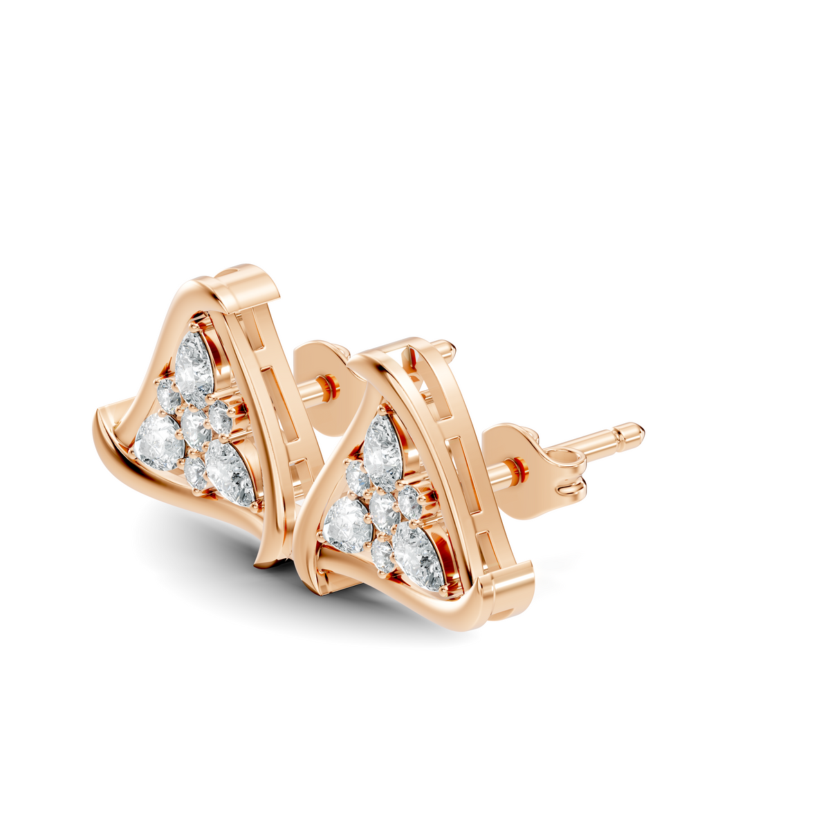 Elegant Pear Or Round Shaped Diamond Stud Earring Classic Affordable Earring Perfect Gift In 14K Solid Gold - HIGHCARAT DIAMONDS