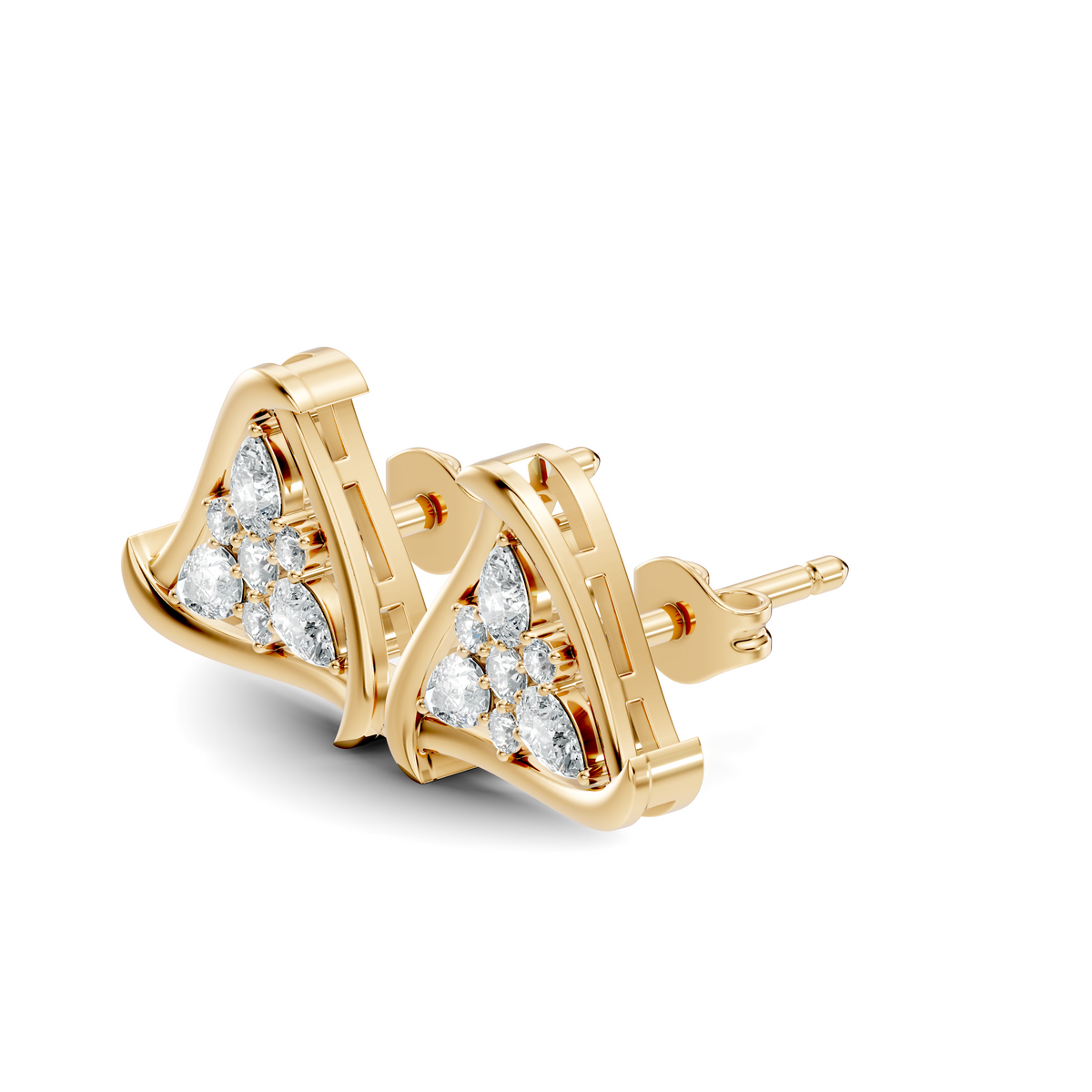 Elegant Pear Or Round Shaped Diamond Stud Earring Classic Affordable Earring Perfect Gift In 14K Solid Gold - HIGHCARAT DIAMONDS