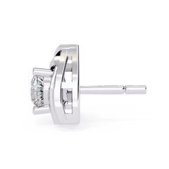 Trilliant Shape Round Cut Diamond Vintage Stud Earrings - HIGHCARAT DIAMONDS