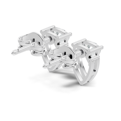 Trillion Cut Lab Grown Diamond 14k Solid White Gold Classic Affordable Diamond Earrings For Her - HIGHCARAT DIAMONDS