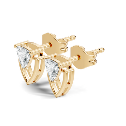 Trillion Cut Lab Grown Diamond 14k Solid White Gold Classic Affordable Diamond Earrings For Her - HIGHCARAT DIAMONDS
