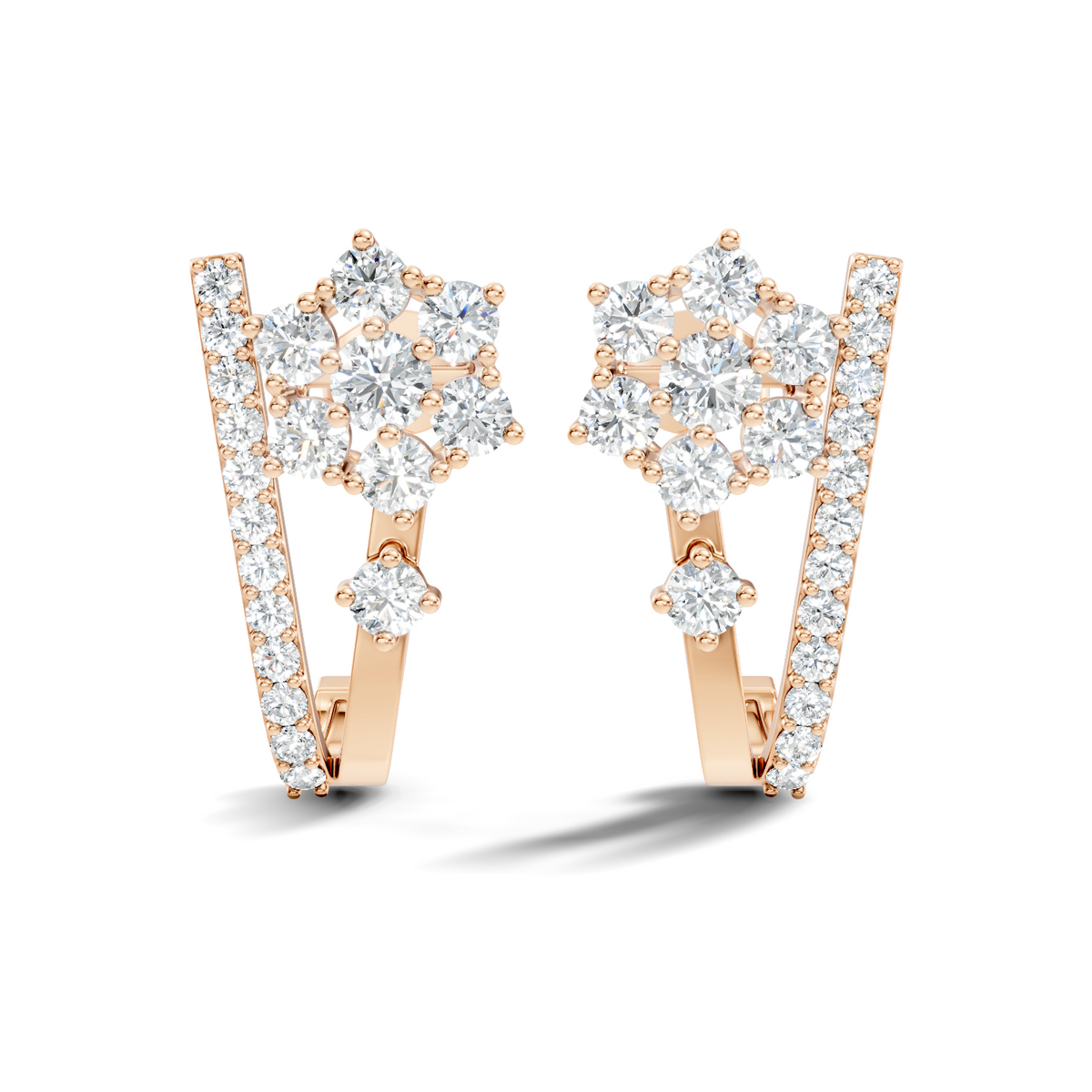 Round Cut Top Grade Lab-Grown Diamond Unique Classic Hand Crafted Drop Stud Earrings For Her - HIGHCARAT DIAMONDS