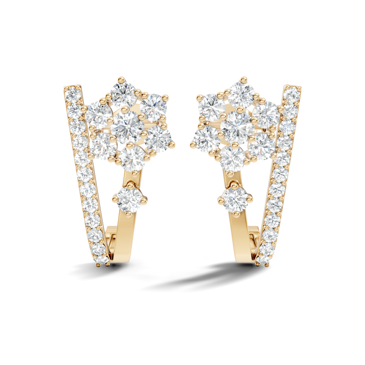 Round Cut Top Grade Lab-Grown Diamond Unique Classic Hand Crafted Drop Stud Earrings For Her - HIGHCARAT DIAMONDS