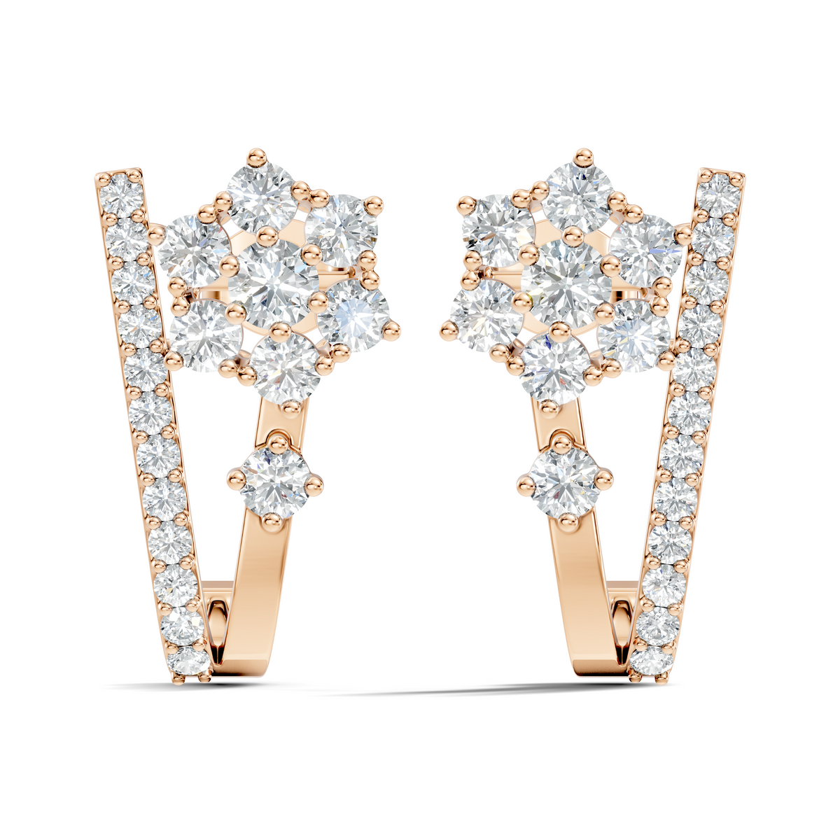 Round Cut Top Grade Lab-Grown Diamond Unique Classic Hand Crafted Drop Stud Earrings For Her - HIGHCARAT DIAMONDS