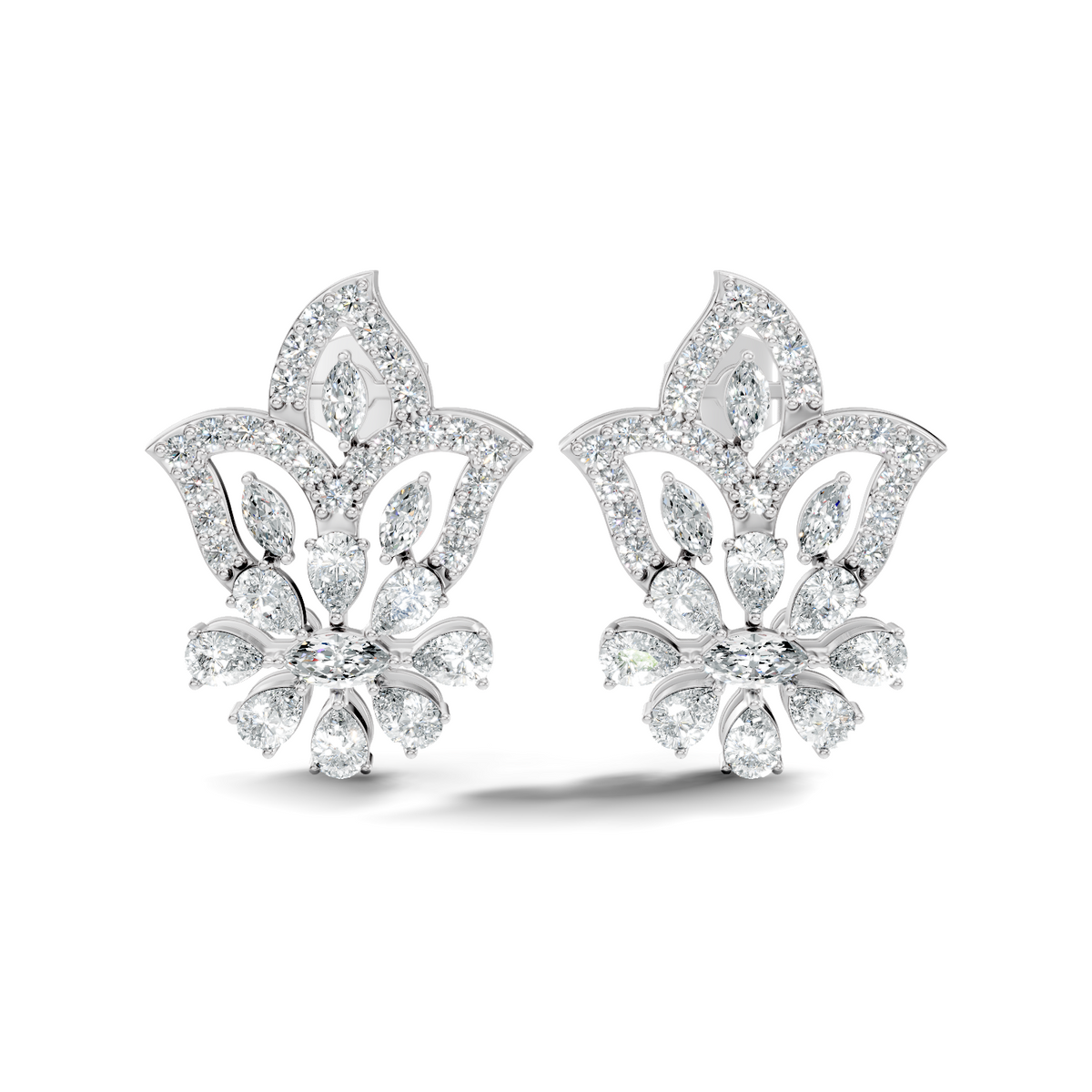 2.86Ct Marquise, Pear and Round Cut Diamond Elegant Dainty Sparkling Classic Bridesmaid Earring For Women's - HIGHCARAT DIAMONDS