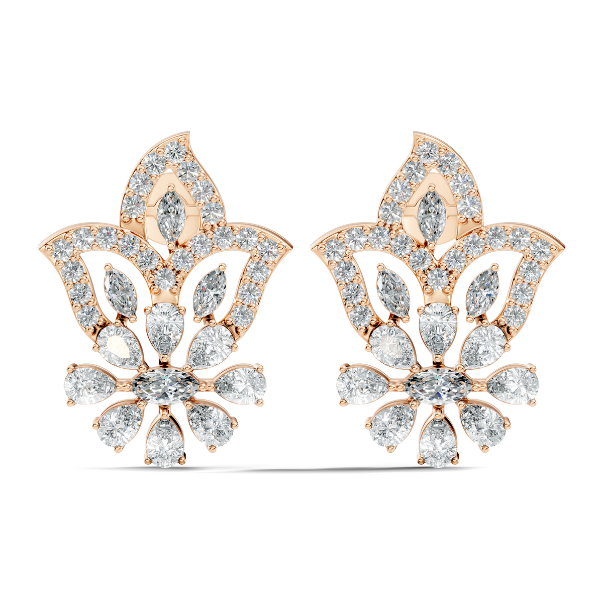 2.86Ct Marquise, Pear and Round Cut Diamond Elegant Dainty Sparkling Classic Bridesmaid Earring For Women's - HIGHCARAT DIAMONDS