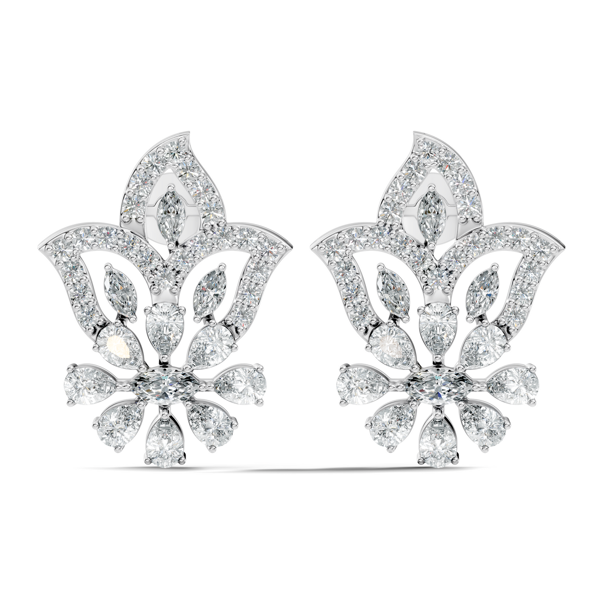 2.86Ct Marquise, Pear and Round Cut Diamond Elegant Dainty Sparkling Classic Bridesmaid Earring For Women's - HIGHCARAT DIAMONDS