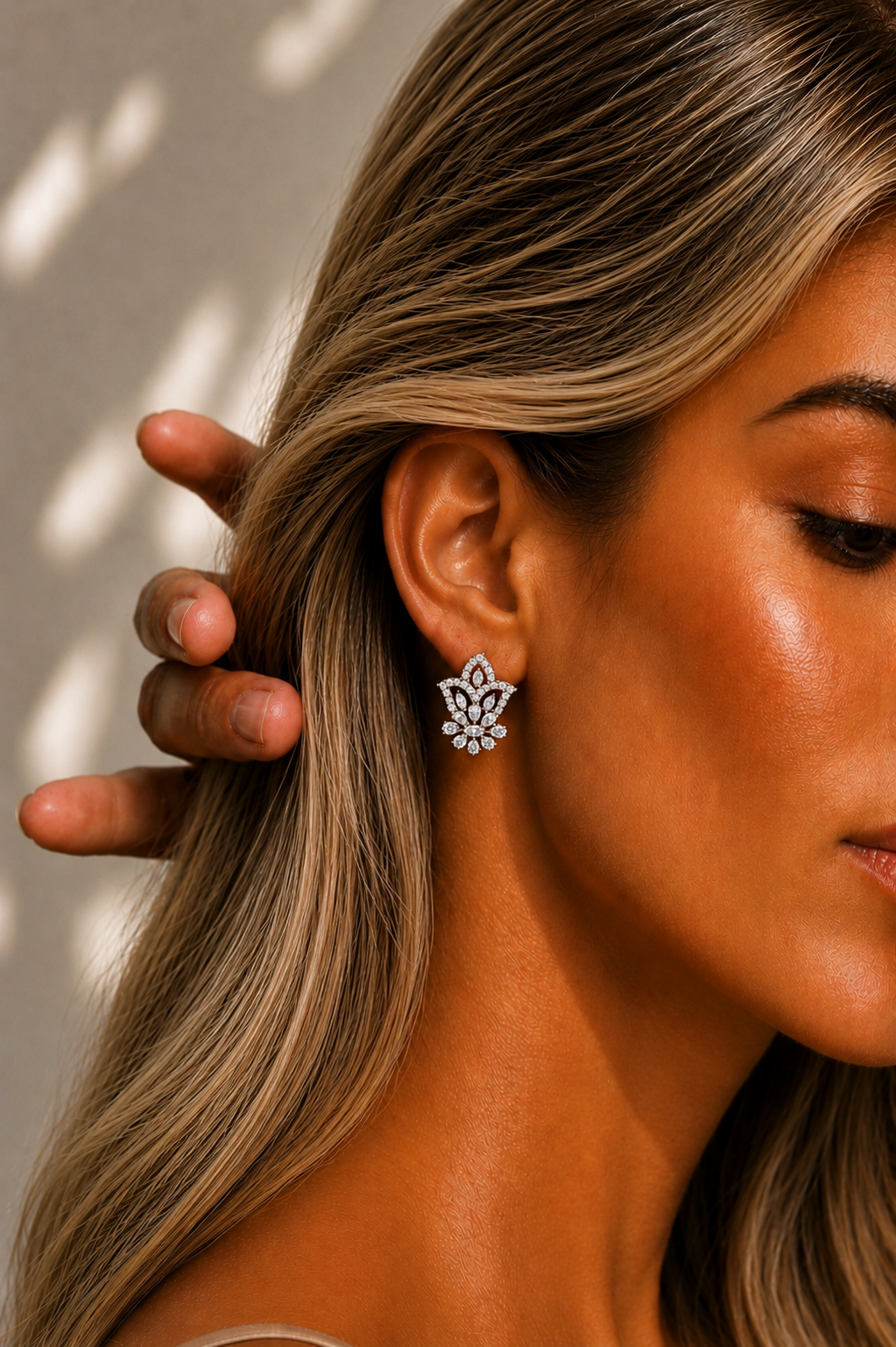 Tulip Cluster Lab Grown Classic Studs Diamond Earring - HIGHCARAT DIAMONDS #wearthelook