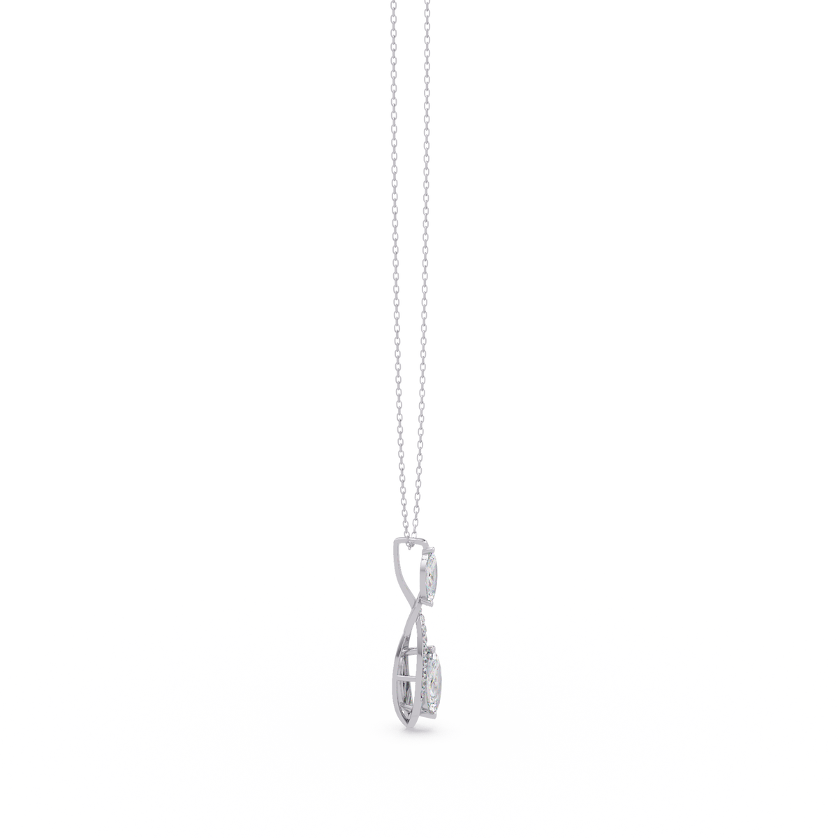 Marquise & Round Cut Vintage Lab Grown Diamond Unique Pendant - HIGHCARAT DIAMONDS