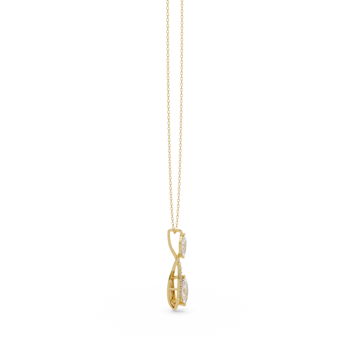 Marquise & Round Cut Vintage Lab Grown Diamond Unique Pendant - HIGHCARAT DIAMONDS