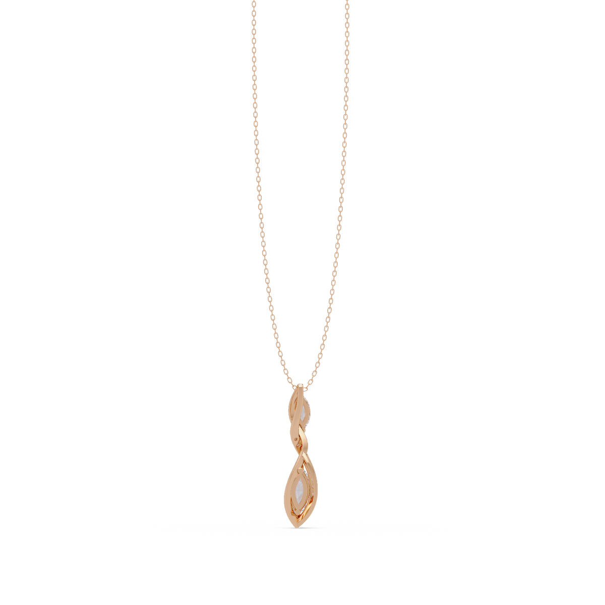 Marquise & Round Cut Vintage Lab Grown Diamond Unique Pendant - HIGHCARAT DIAMONDS