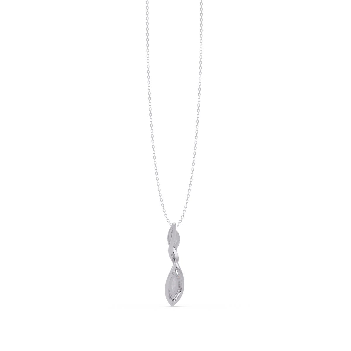 Marquise & Round Cut Vintage Lab Grown Diamond Unique Pendant - HIGHCARAT DIAMONDS