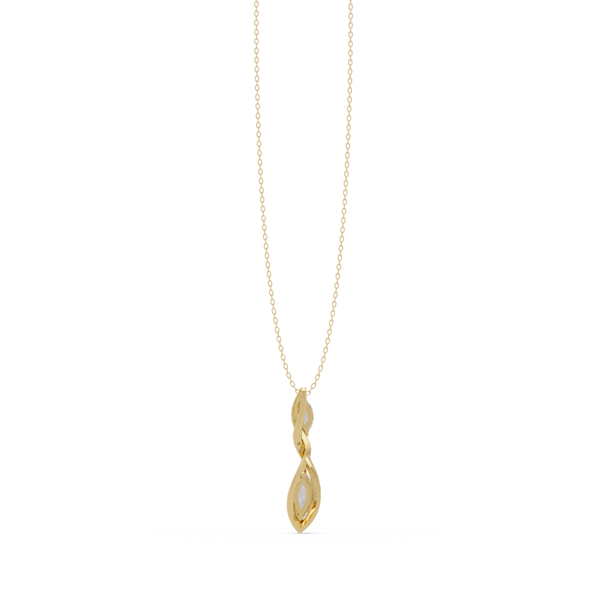 Marquise & Round Cut Vintage Lab Grown Diamond Unique Pendant - HIGHCARAT DIAMONDS