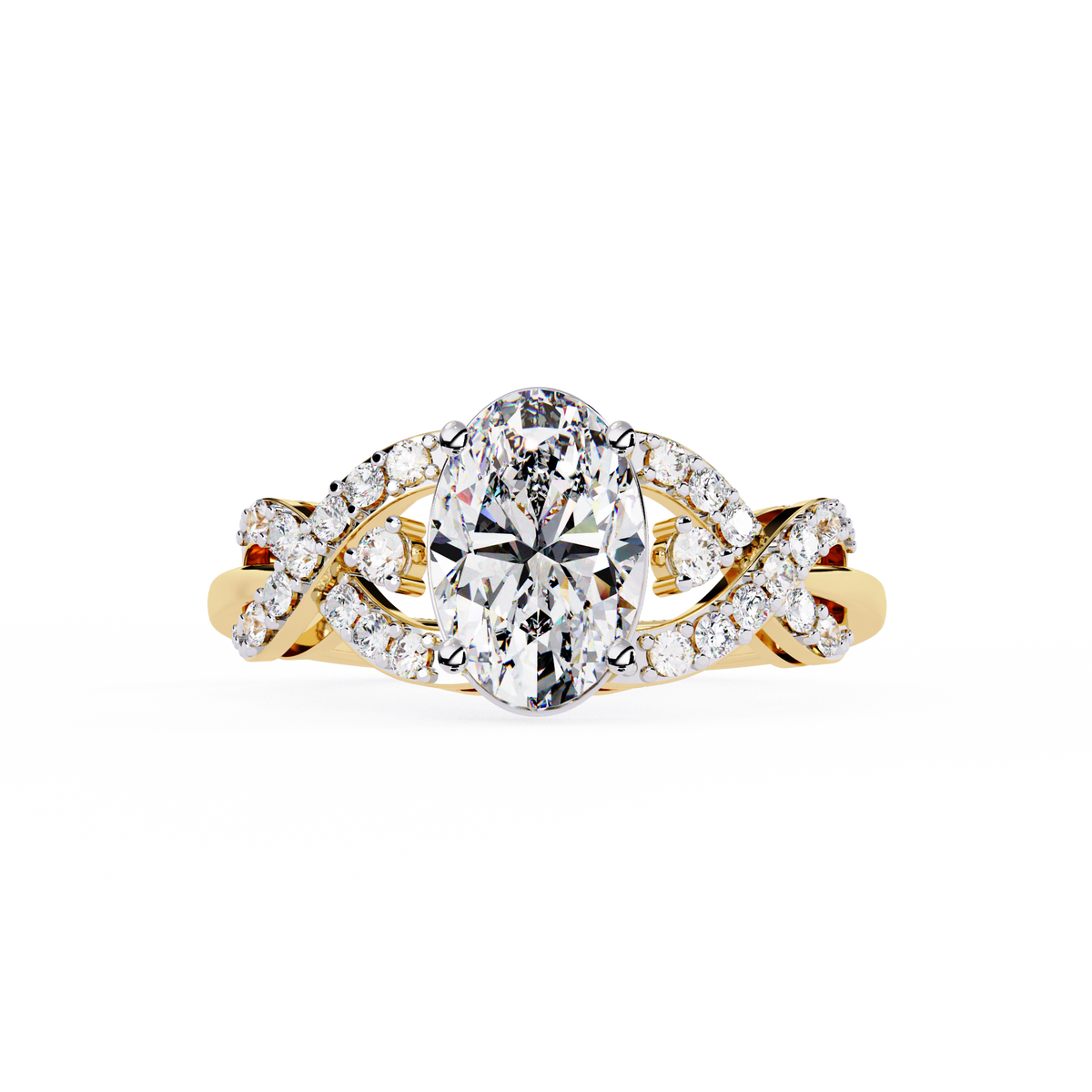 Twisted 1.80Ct Oval And Round Cut Diamond Antique Vintage Inspired Dainty Annivrasry Ring Gift For Her - HIGHCARAT DIAMONDS