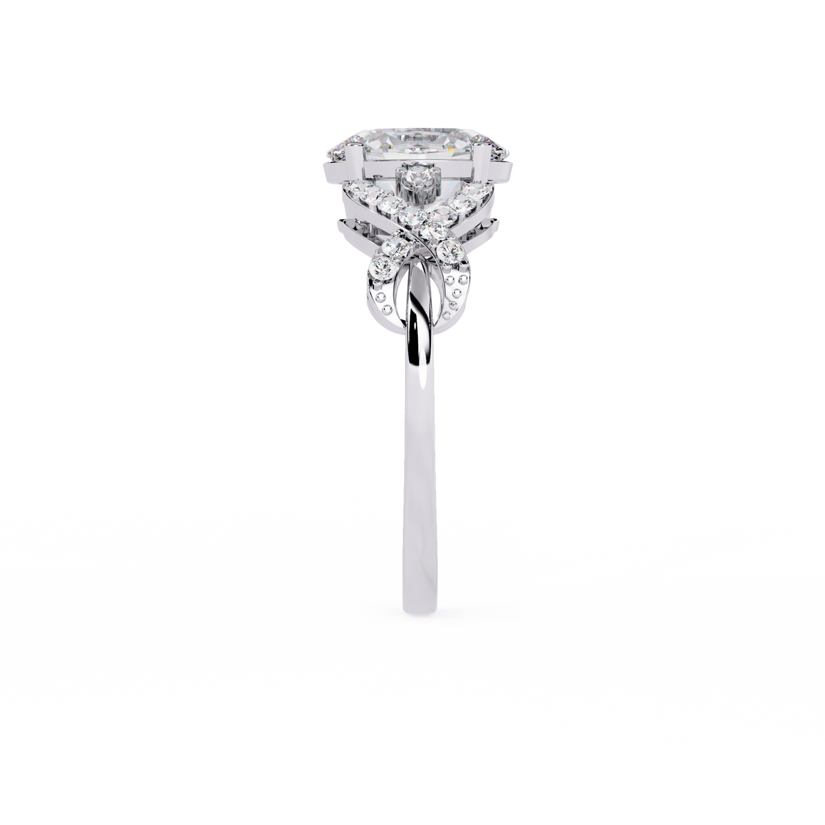 Twisted 1.80Ct Oval And Round Cut Diamond Antique Vintage Inspired Dainty Annivrasry Ring Gift For Her - HIGHCARAT DIAMONDS