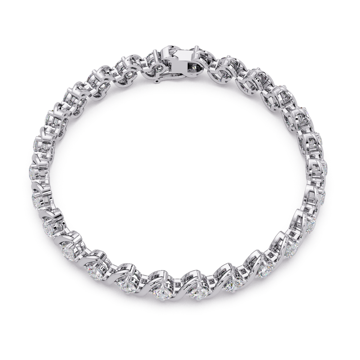 Twisted Lab grown Diamond Link Bracelet - HIGHCARAT DIAMONDS