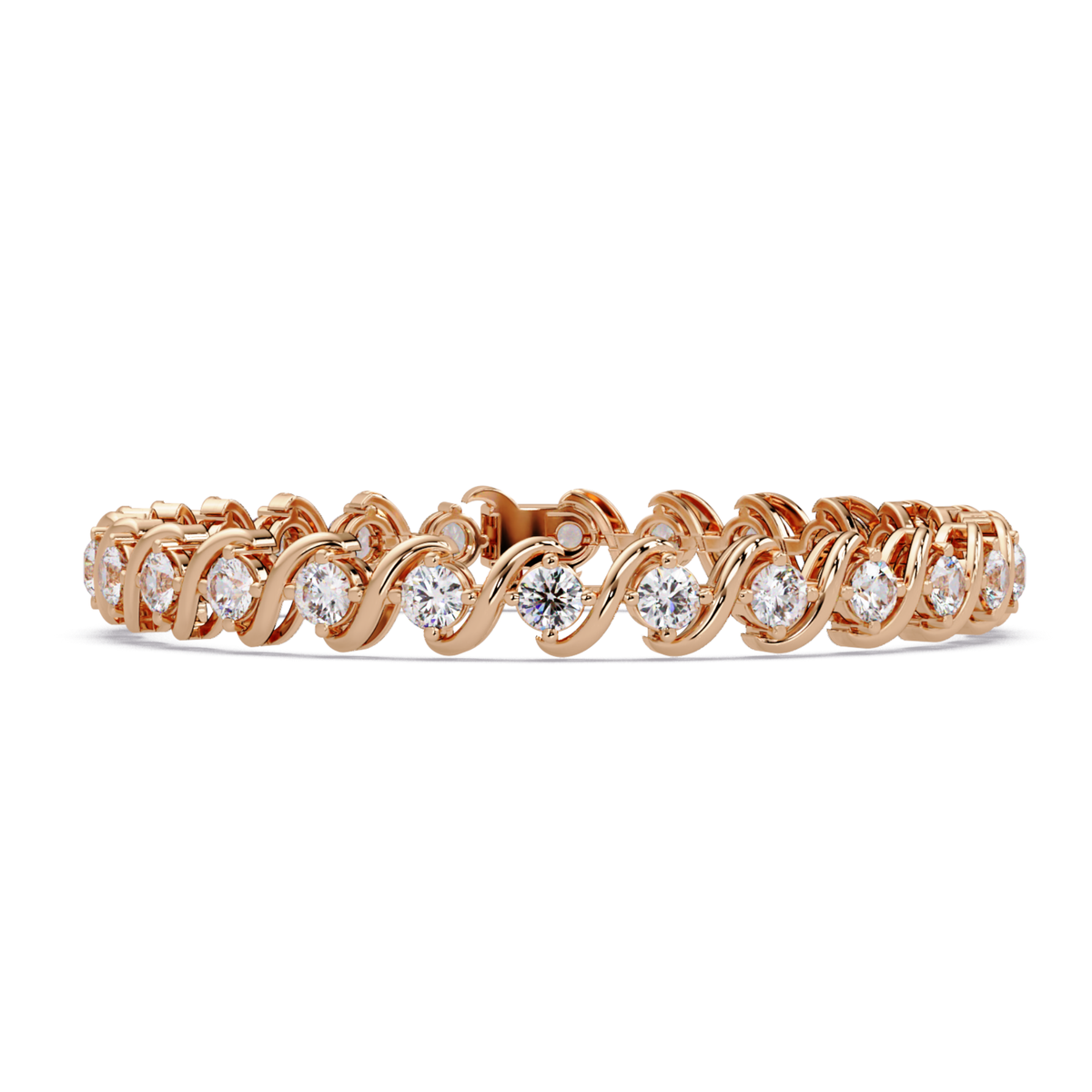 Twisted Lab grown Diamond Link Bracelet - HIGHCARAT DIAMONDS