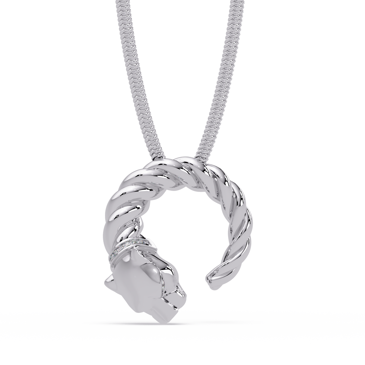 Twisted Panther Open Circle Lab Diamond Pendant - HIGHCARAT DIAMONDS