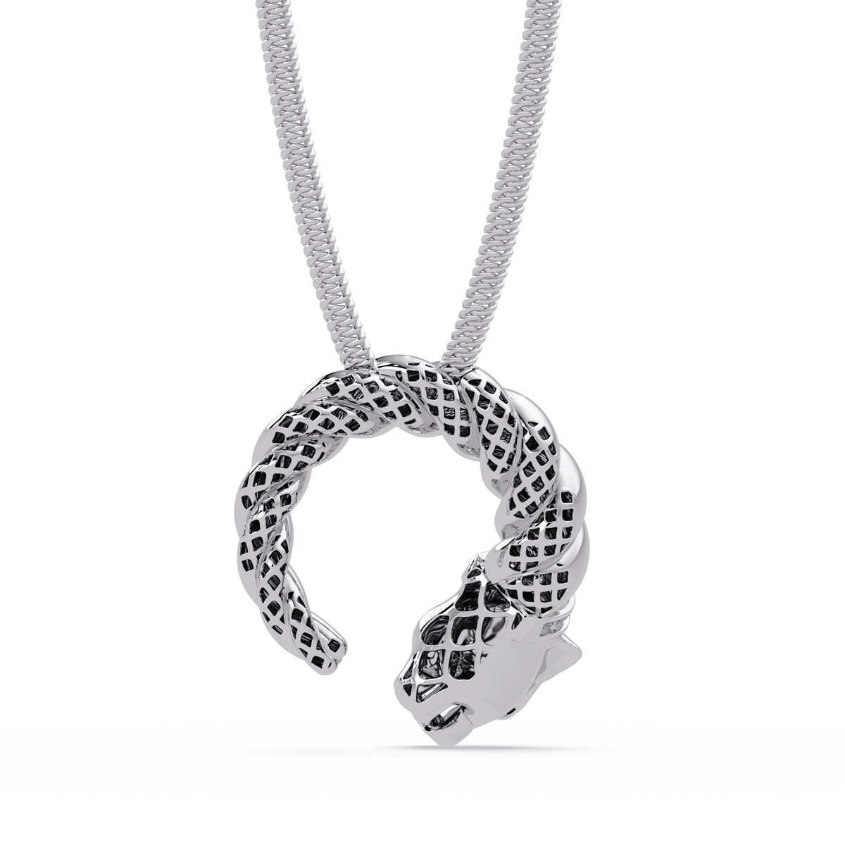 Twisted Panther Open Circle Lab Diamond Pendant - HIGHCARAT DIAMONDS