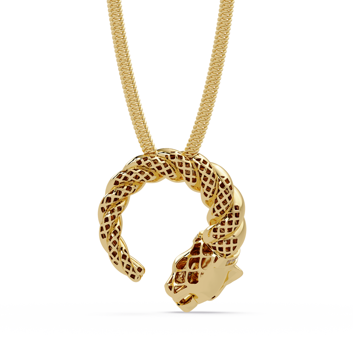 Twisted Panther Open Circle Lab Diamond Pendant - HIGHCARAT DIAMONDS
