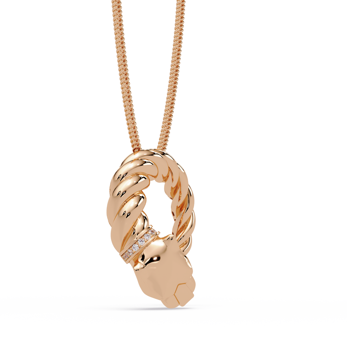 Twisted Panther Open Circle Lab Diamond Pendant - HIGHCARAT DIAMONDS