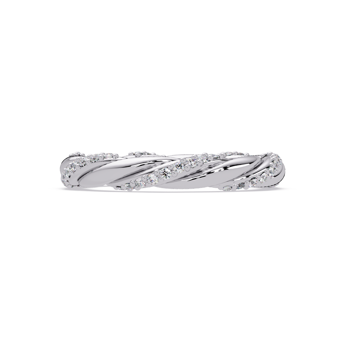 Twisted Rope Lab Grown Diamond Band Ring - HIGHCARAT DIAMONDS