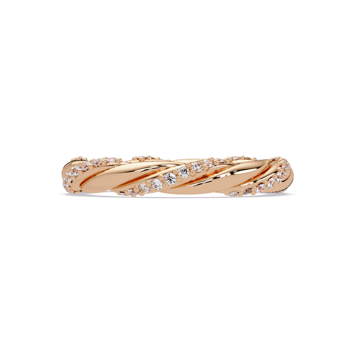 Twisted Rope Lab Grown Diamond Band Ring - HIGHCARAT DIAMONDS