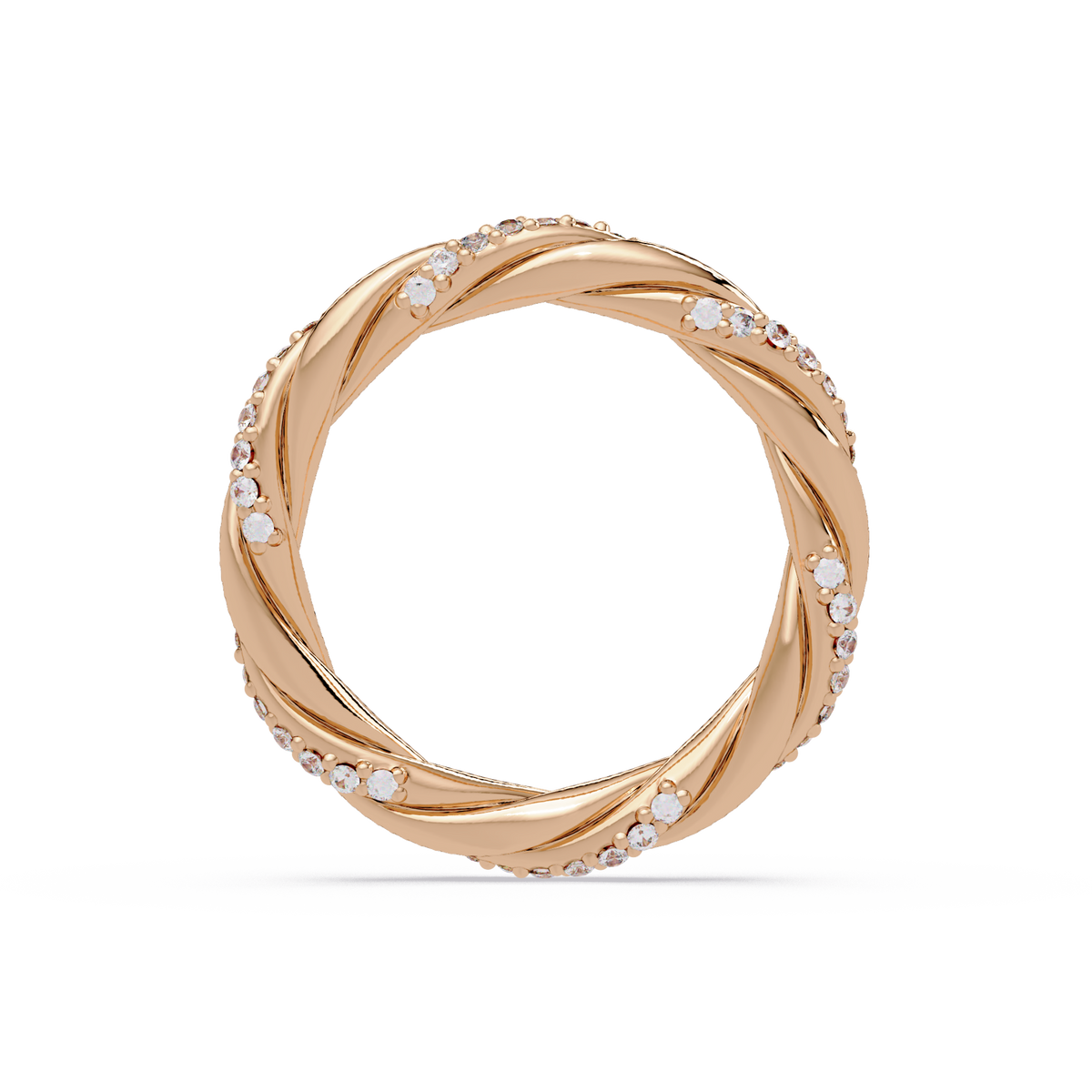 Twisted Rope Lab Grown Diamond Band Ring - HIGHCARAT DIAMONDS